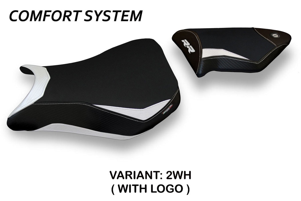 BMW S1000RR 2012-2014 Seat Cover Tappezzeria Italia Comfort in White and Black