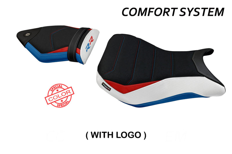 BMW S1000RR 2012-2014 Seat Cover Tappezzeria Italia Comfort in HP Red, Blue and White