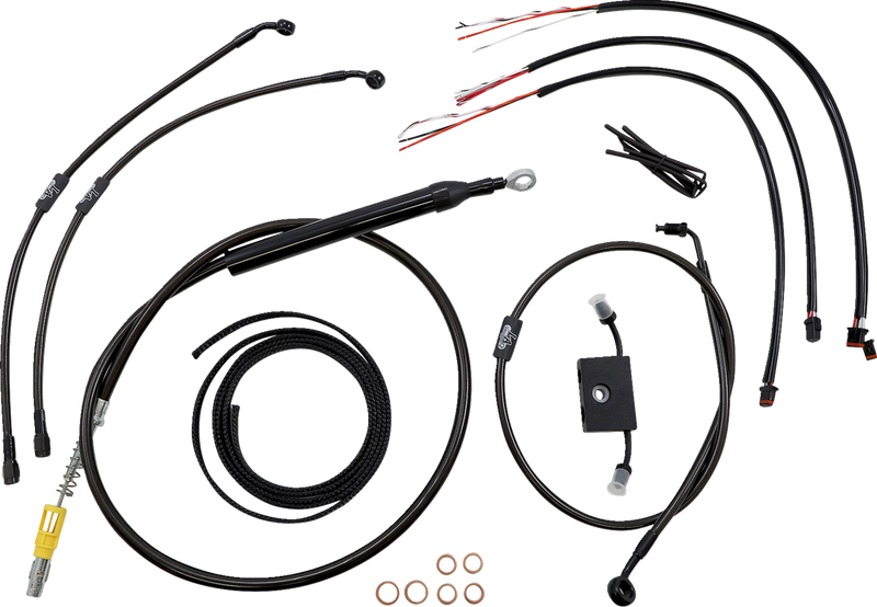 LA CHOPPERS Cable Kit- Quick Connect - 18" - 20" Ape Hanger Handlebars - Midnight LA-8157KT2-19M