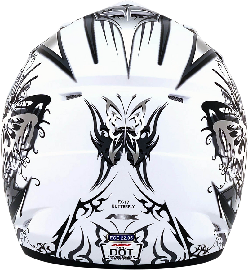 AFX FX-17 Motorcycle Helmet - Butterfly - Matte White - XL 0110-7130