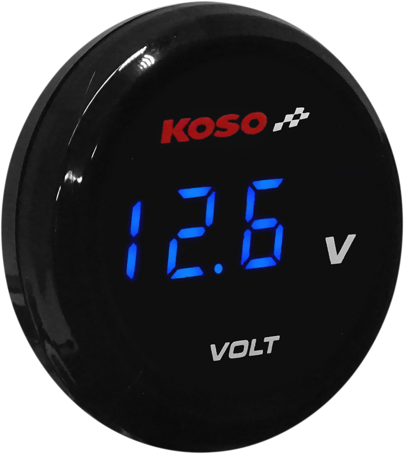 KOSO NORTH AMERICA I-Gear Volt Meter - Blue Digits - 1.57" Diameter x 0.43" D BA067B00