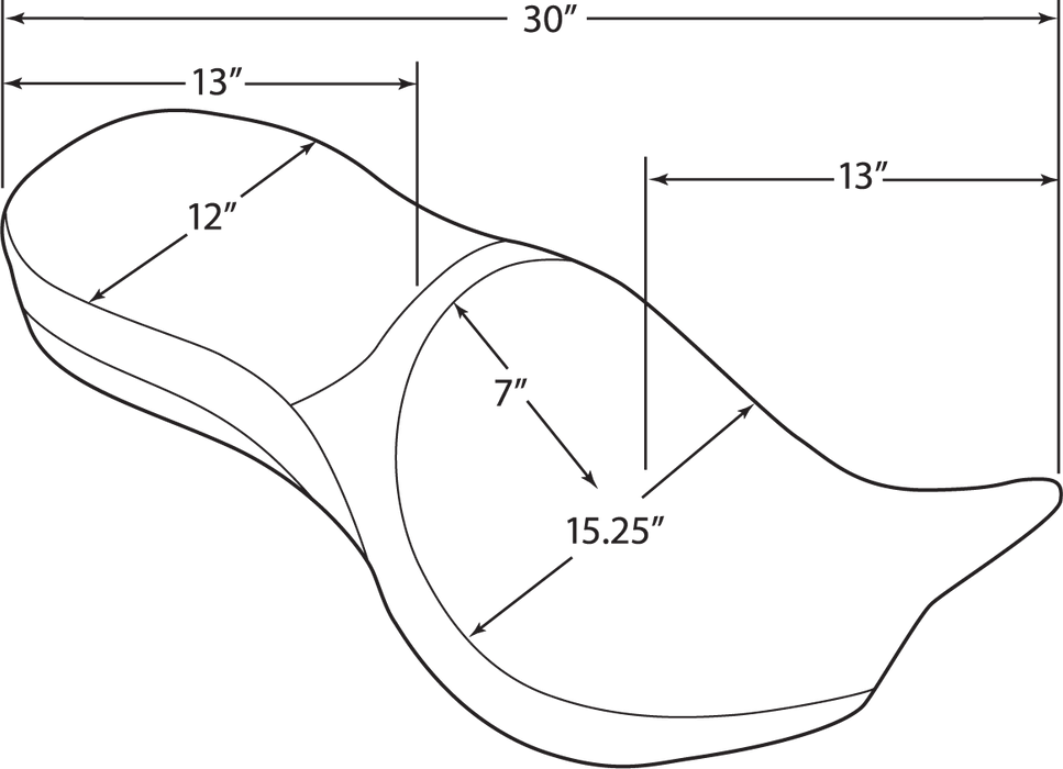 DRAG SPECIALTIES Low Profile Seat - Driver's Backrest - Smooth - Vegas N/F 14-16 GUNNER 0810-1605