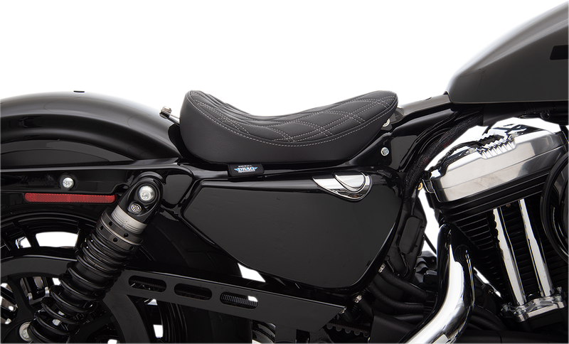 DRAG SPECIALTIES Bobber Solo Seat - Double Diamond - Silver Stitch - '10-'22 XL 0804-0740