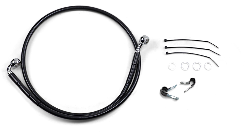 DRAG SPECIALTIES Brake Line - Front (Upper) - Black 640112-BLK