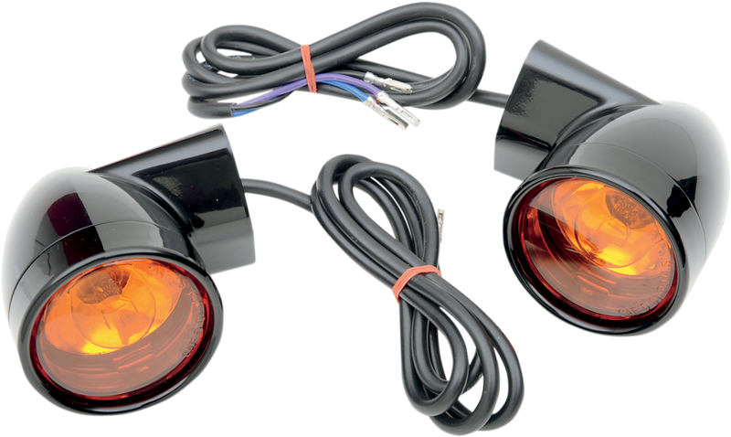 DRAG SPECIALTIES Bullet Turn Signal Lights FLT - Black 12-0224GB-2
