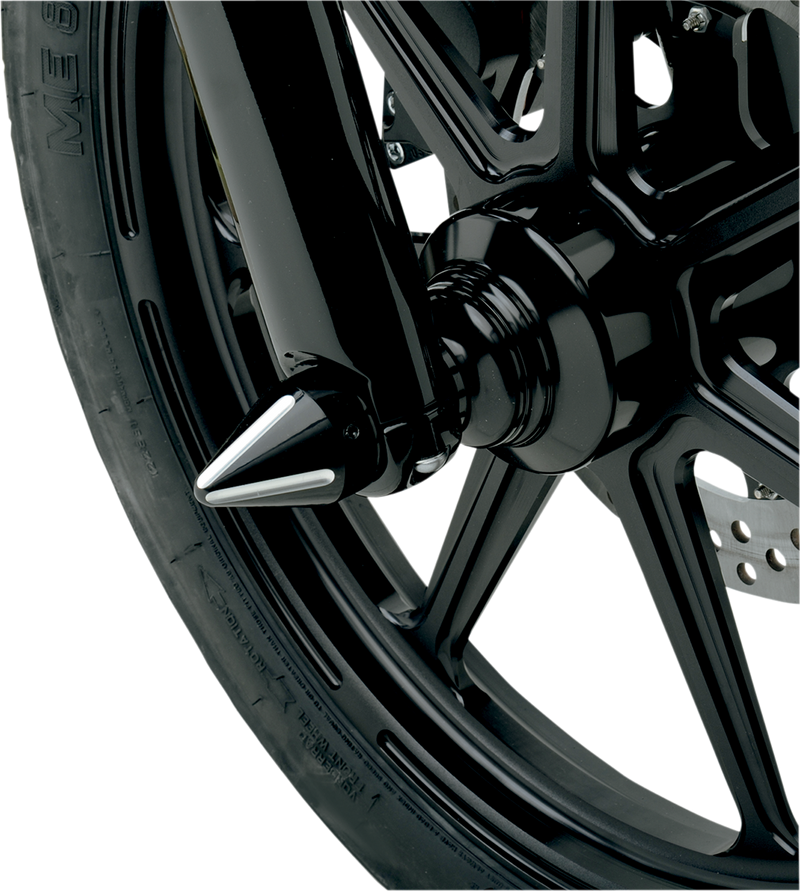 LA CHOPPERS Axle Caps - Black Cut - Spike LA-7813-00B