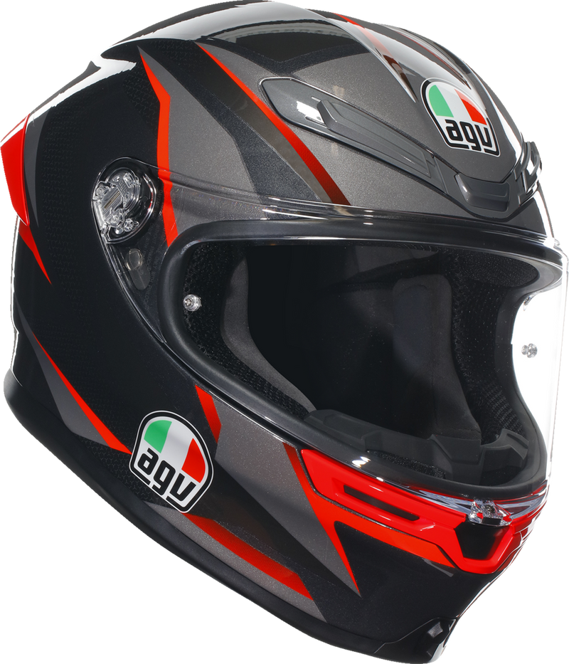 AGV K6 S Motorcycle Helmet - Slashcut - Black/Gray/Red - Small 2118395002014S