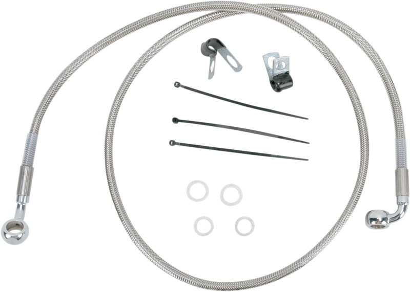 DRAG SPECIALTIES Brake Line - Front - +4" - Stainless Steel 640110-4