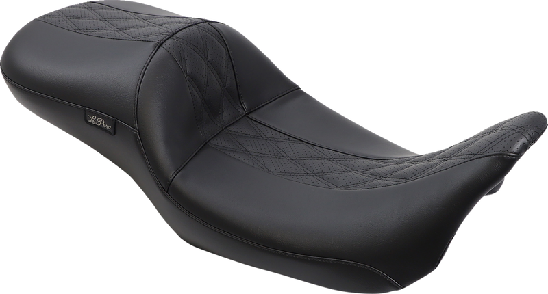 LE PERA Maverick Daddy Long Legs Seat - Black W/Black HR Inlay Double Diamond - FLH LK-957DLHR2
