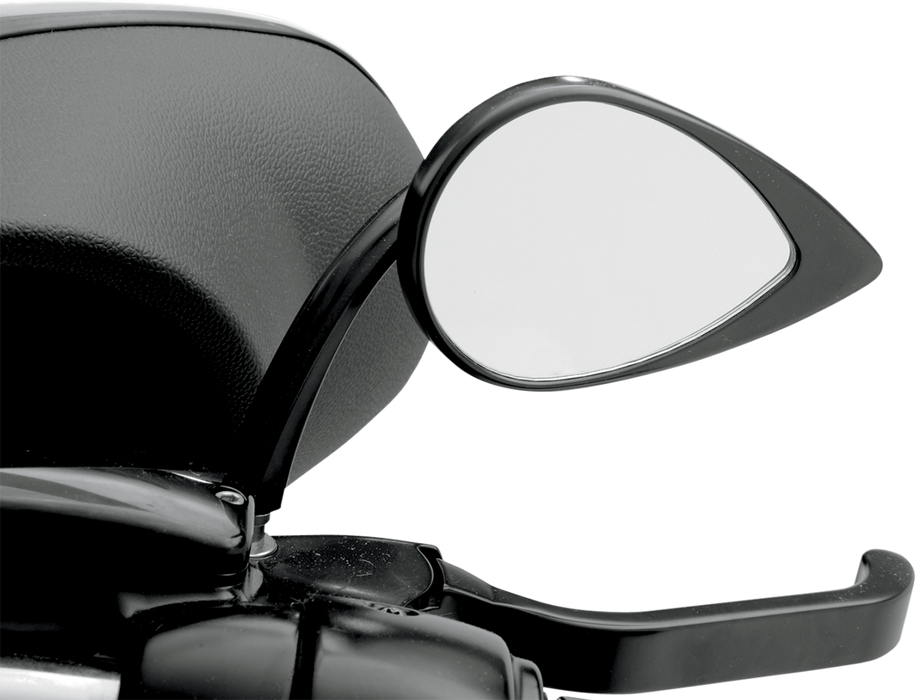 DRAG SPECIALTIES Mirror - Tear Drop - Black - Short Stem 0640-0690