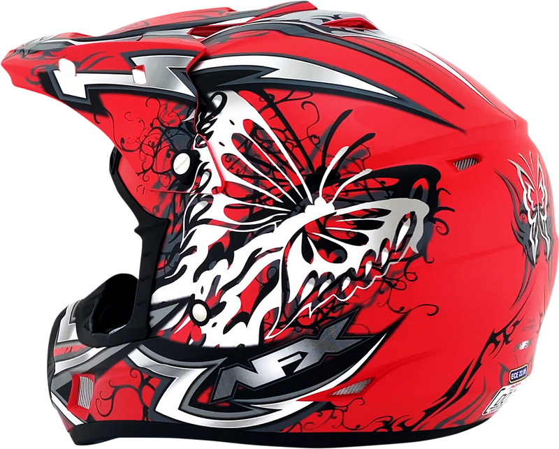 AFX FX-17Y Motorcycle Helmet - Butterfly - Matte Ferrari Red - Small 0111-1384