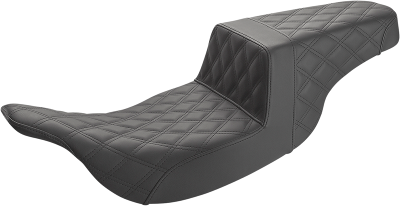 SADDLEMEN Step-Up Seat - Full Lattice Stitch - Black 897-07-175