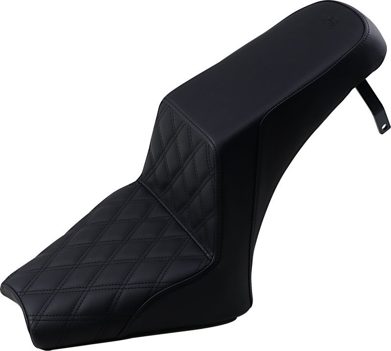 SADDLEMEN Step Up Seat - Front Lattice/Rear Smooth - Black - Scout Bobber I18-33-172