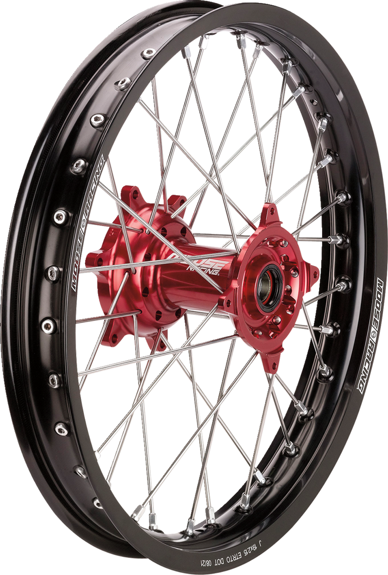MOOSE RACING Wheel Assembly - SX-1 - Complete - Rear - Black Wheel/Red Hub - 18x2.15 BR-215-18BKRD