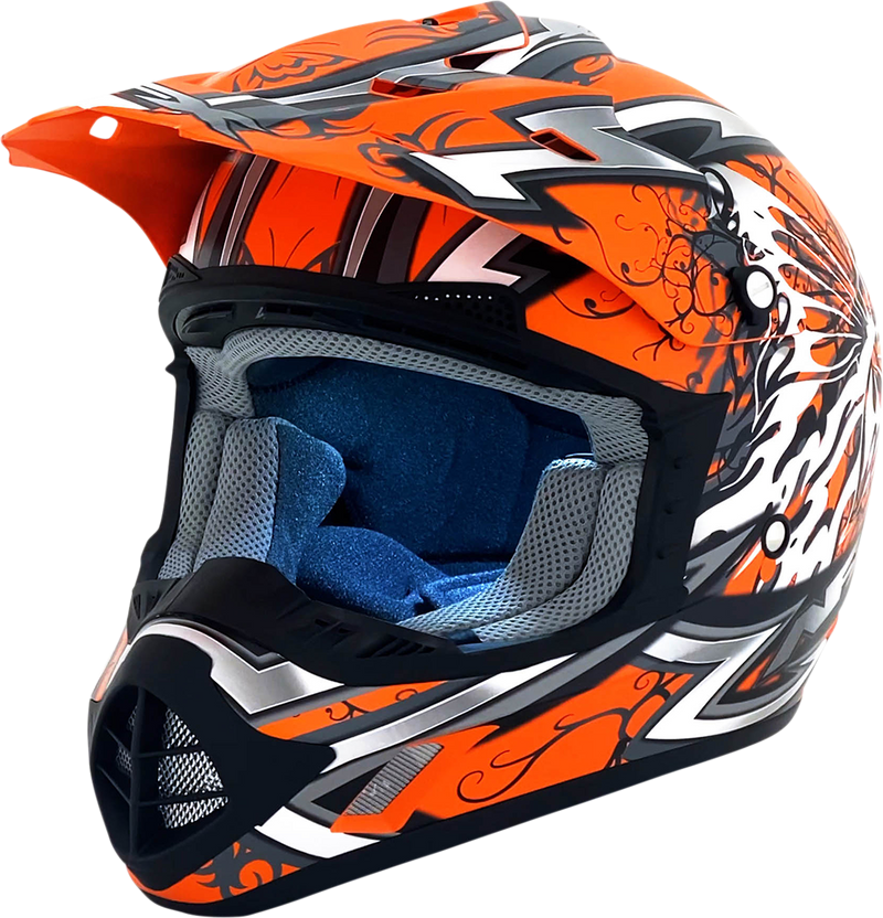 AFX FX-17 Motorcycle Helmet - Butterfly - Matte Orange - Large 0110-7114