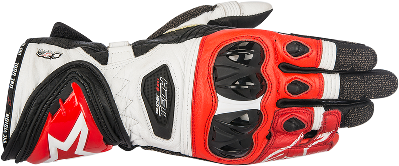 ALPINESTARS Supertech Gloves - Black/White/Red - Small 3556017-123-S