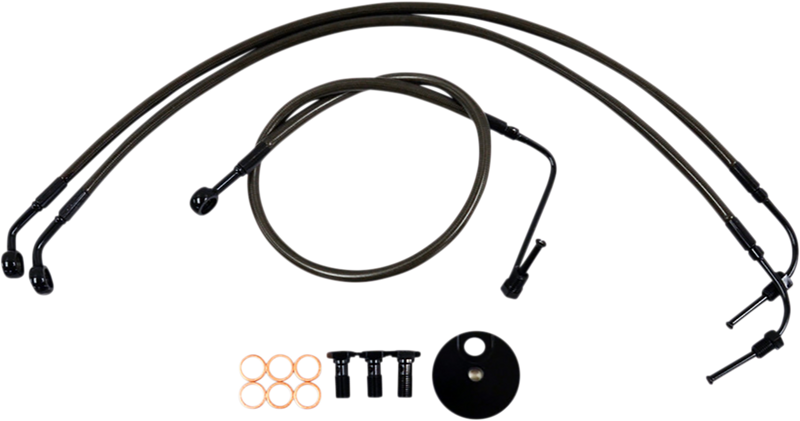 LA CHOPPERS Brake Lines - 18" - 20" Ape Hanger Handlebars - Midnight LA-8154B19M