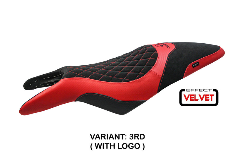 Cagiva Raptor 650-1000 2000-2007 Seat Cover Tappezzeria Italia in Red and Black