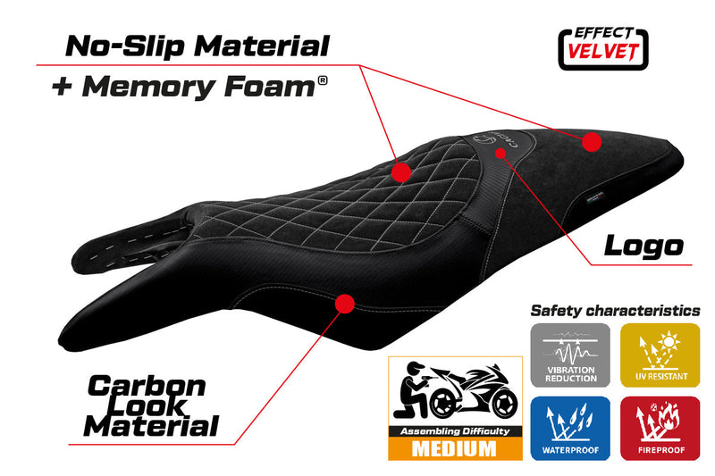 Cagiva Raptor 650-1000 2000-2007 Seat Cover Tappezzeria Italia Comfort in Black