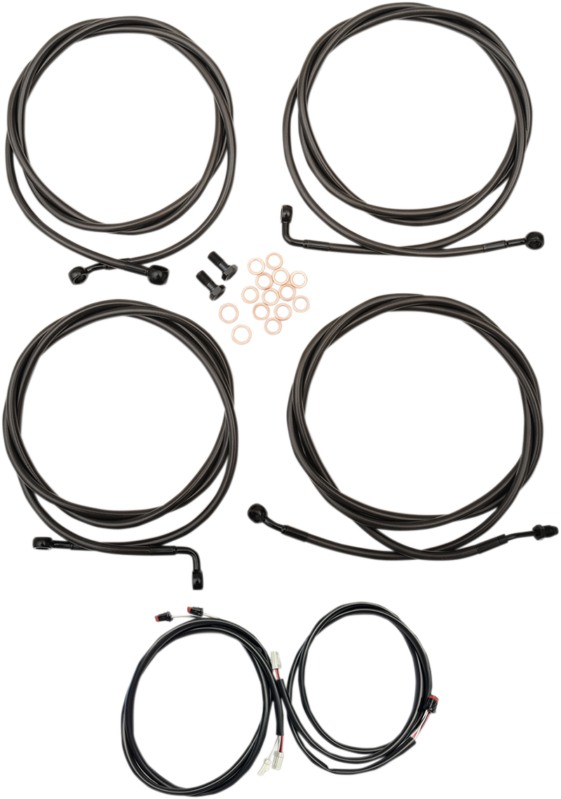 LA CHOPPERS Cable Kit - Mini Ape Hanger Handlebars - Midnight LA-8054KT3-08M