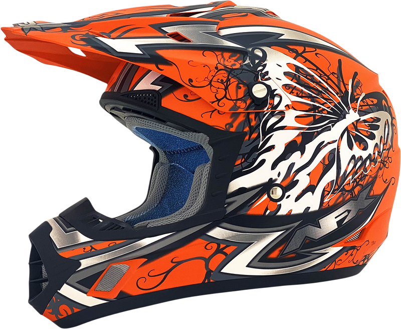 AFX FX-17Y Motorcycle Helmet - Butterfly - Matte Orange - Small 0111-1381