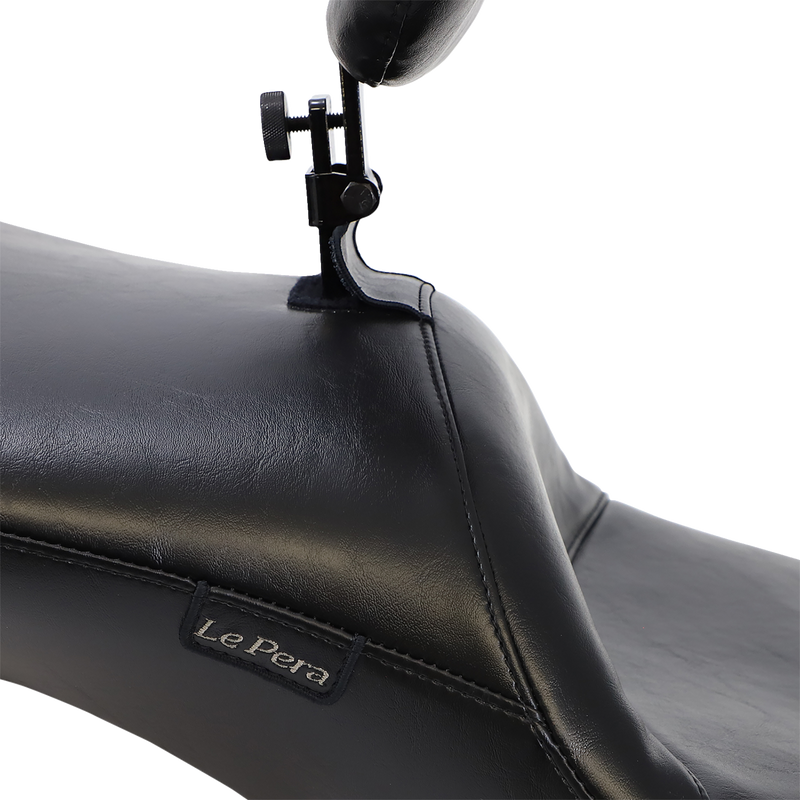 LE PERA Maverick Daddy Long Legs Seat - With Backrest - Black - Smooth - FL '08+ LK-957DLBRS