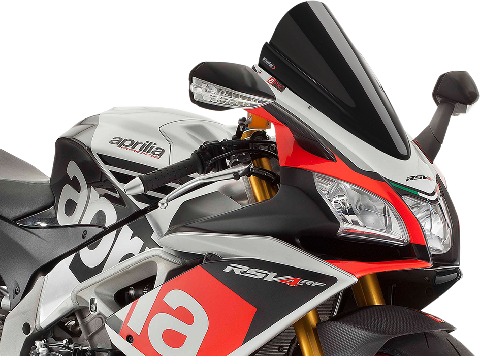 PUIG HI-TECH PARTS Race Windscreen - Black - RSV4 7614N