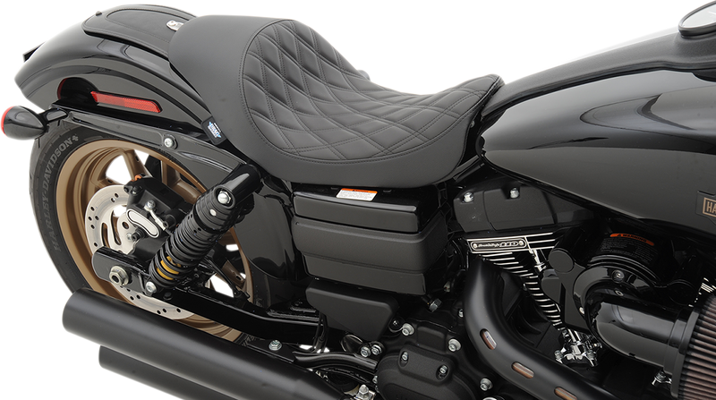 DRAG SPECIALTIES Seat - 3/4 Low Solo - Diamond Stitch - Black 0803-0543