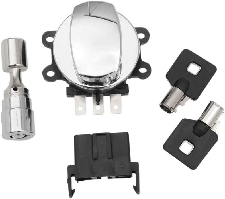 DRAG SPECIALTIES Side Hinge Ignition Switch with Fork Lock - Chrome 21-0209K