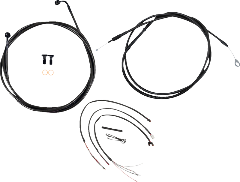 LA CHOPPERS Cable Kit- Quick Connect - 12" - 14" Ape Hanger Handlebars - Midnight LA-8156KT2-13M
