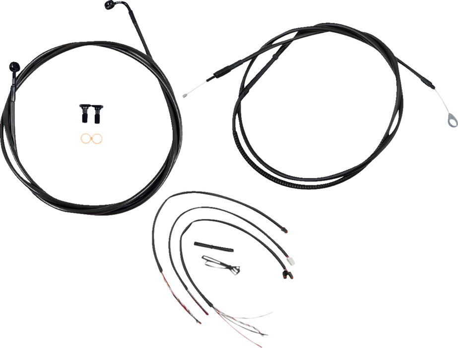 LA CHOPPERS Cable Kit- Quick Connect - 12" - 14" Ape Hanger Handlebars - Midnight LA-8156KT2-13M