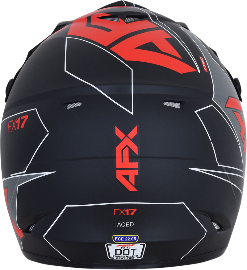AFX FX-17 Motorcycle Helmet - Aced - Matte Black/Red - 2XL 0110-6488