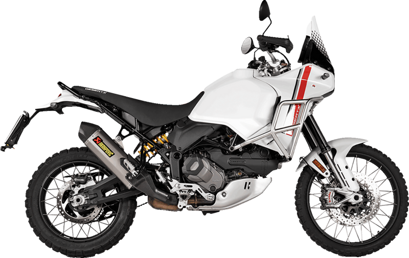 Ducati DesertX 2022-2024 Exhaust, Akrapovic Slip-On Line Muffler in Titanium and Carbon Fiber S-D9SO19-HJAT