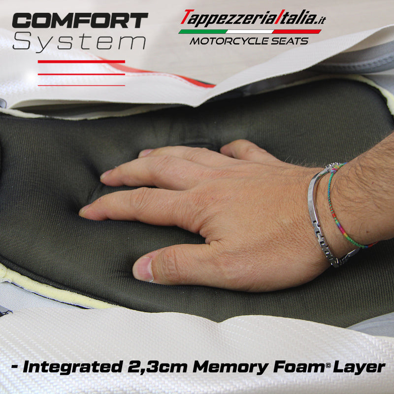 Ducati Scrambler 800 2023-2024 Seat Cover Tappezzeria Italia Comfort in Black Leather Diamond