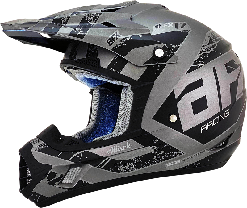 AFX FX-17 Motorcycle Helmet - Attack - Frost Gray/Matte Black - XL 0110-7140