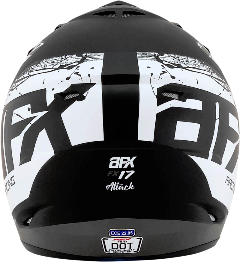 AFX FX-17 Motorcycle Helmet - Attack - Matte Black/Silver - XL 0110-7146