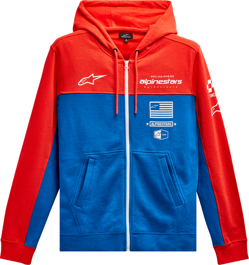 ALPINESTARS H Block Hoodie - Warm Red/Bright Blue - Large 1213510703171L