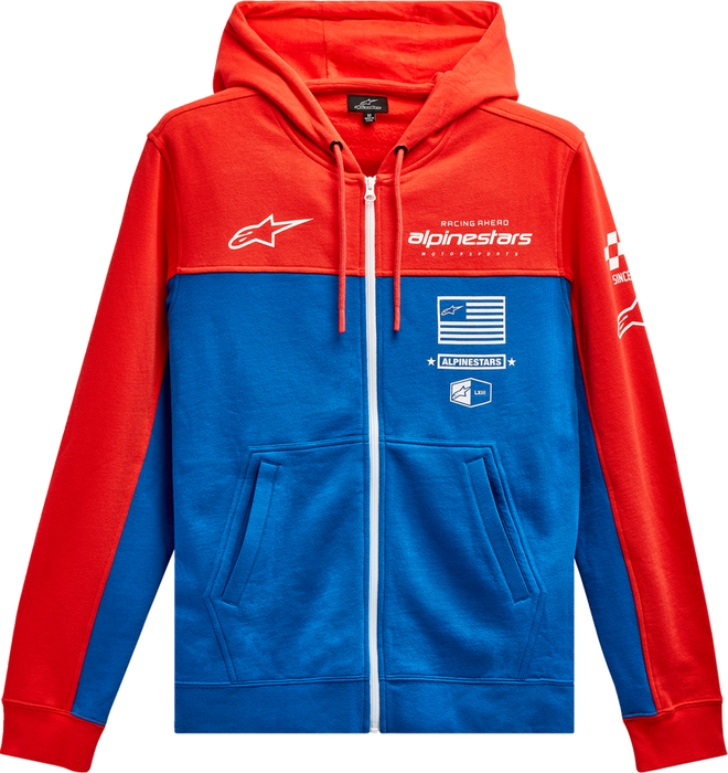 ALPINESTARS H Block Hoodie - Warm Red/Bright Blue - Large 1213510703171L