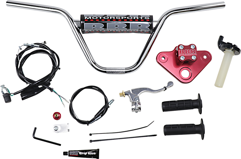 BBR MOTORSPORTS Risers w/ Handlebar - XR/CRF50 - Red 510-HXR-5041