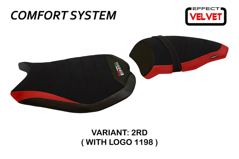 Ducati 1198 2007-2013 Seat Cover Tappezzeria Italia Comfort in Red and Black