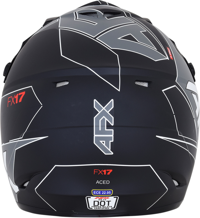 AFX FX-17 Motorcycle Helmet - Aced - Matte Black/White - Large 0110-6491