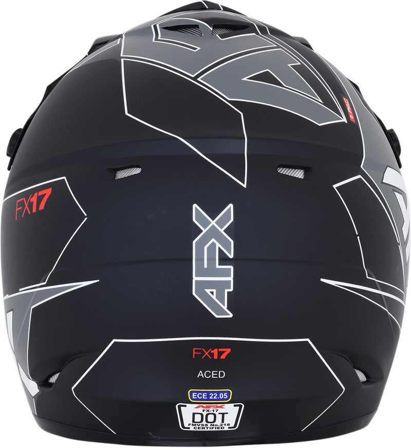 AFX FX-17 Motorcycle Helmet - Aced - Matte Black/White - XL 0110-6492