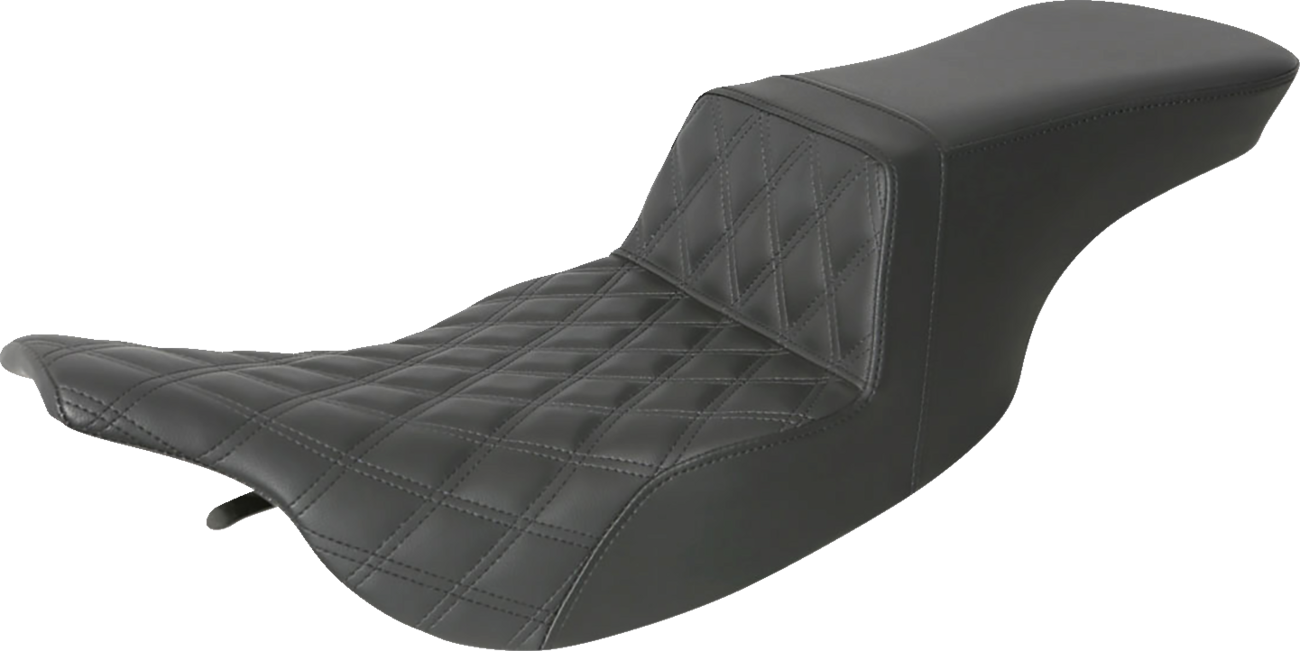 SADDLEMEN Step-Up Seat - Front Lattice Stitch - Black - FL 897-07-192