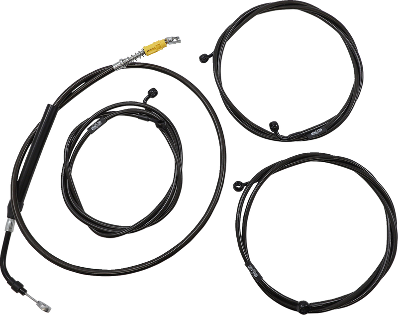 LA CHOPPERS Cable Kit - 18" - 20" Ape Hanger Handlebars - ABS - Midnight LA-8056KT3-19M