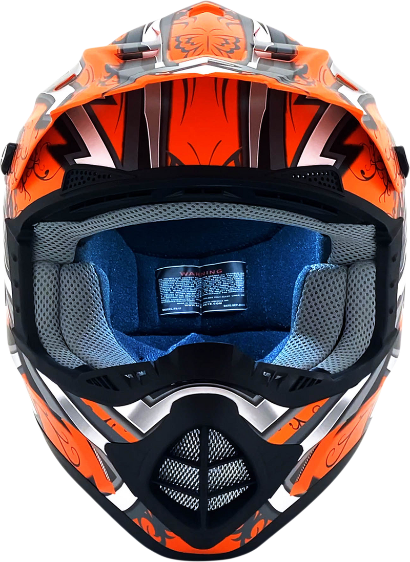 AFX FX-17Y Motorcycle Helmet - Butterfly - Matte Orange - Small 0111-1381