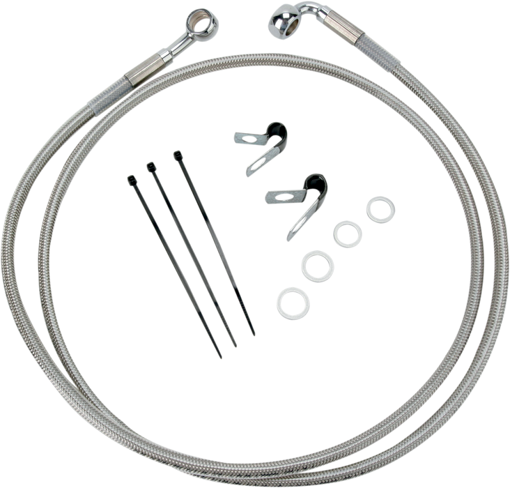 DRAG SPECIALTIES Brake Line - Front - +10" - Stainless Steel 640113-10