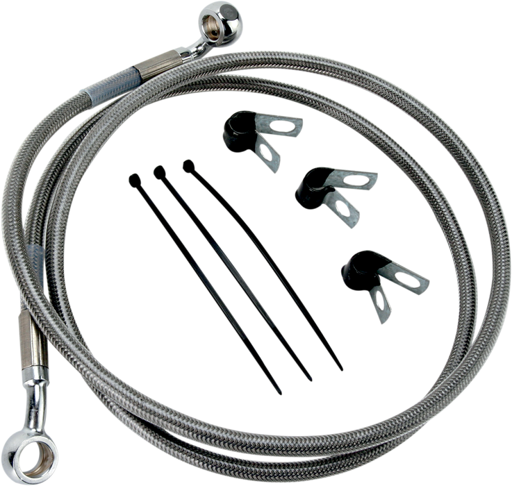 DRAG SPECIALTIES Brake Line - Front - +2" - Stainless Steel 660214-2