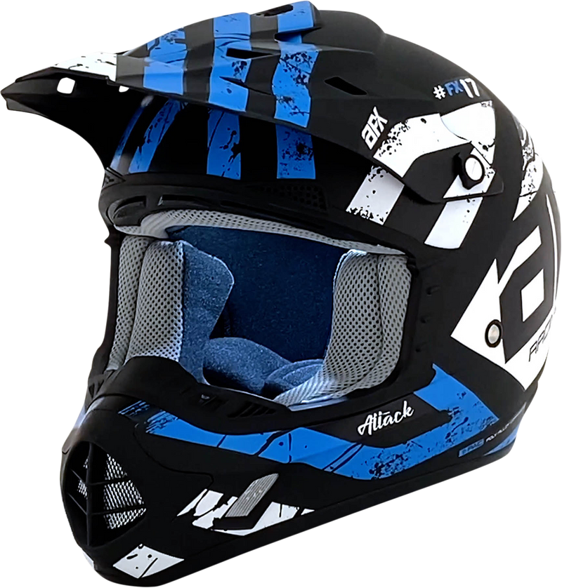 AFX FX-17Y Motorcycle Helmet - Attack - Matte Black/Blue - Small 0111-1408