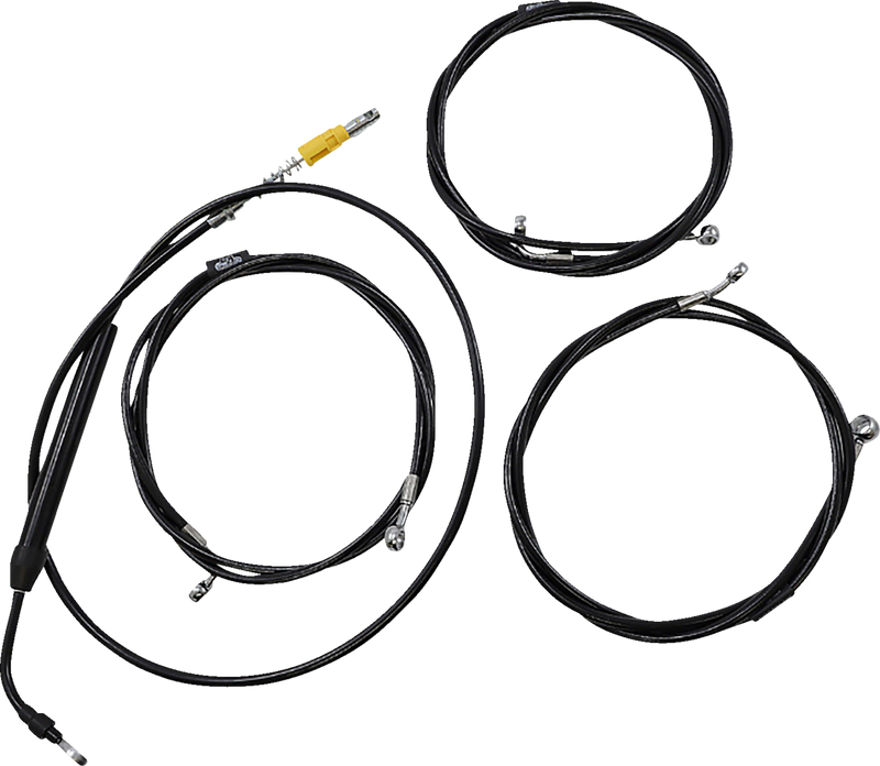 LA CHOPPERS Handlebar Cable/Brake Line Kit - Stock Ape Hanger Handlebars - Black Vinyl LA-8058KT-08B