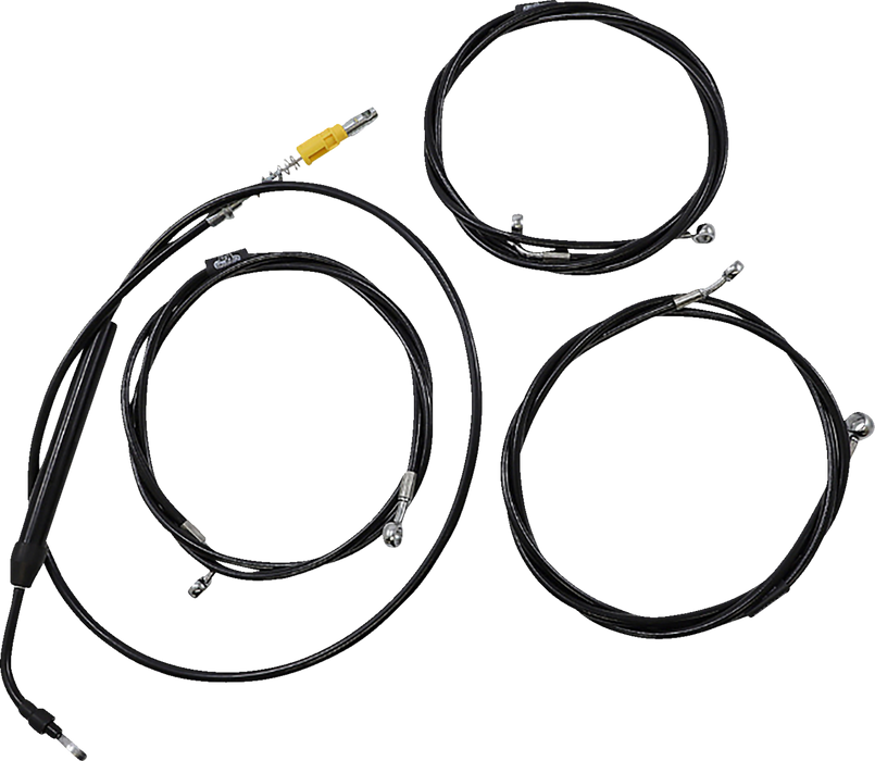 LA CHOPPERS Handlebar Cable/Brake Line Kit - Stock Ape Hanger Handlebars - Black Vinyl LA-8058KT-08B